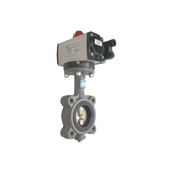 Milwaukee Valve Butterfly Valve,Spring Return,Cast Iron GLB23E    D 2