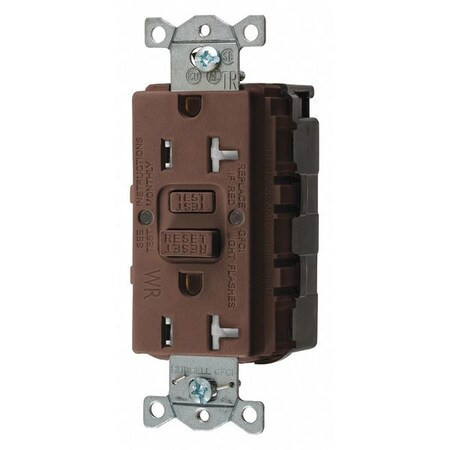 Hubbell Wiring Device-Kellems GFCI Rceptcle,Commer.,Brwn,20A,1 HP SNAPGFTW20
