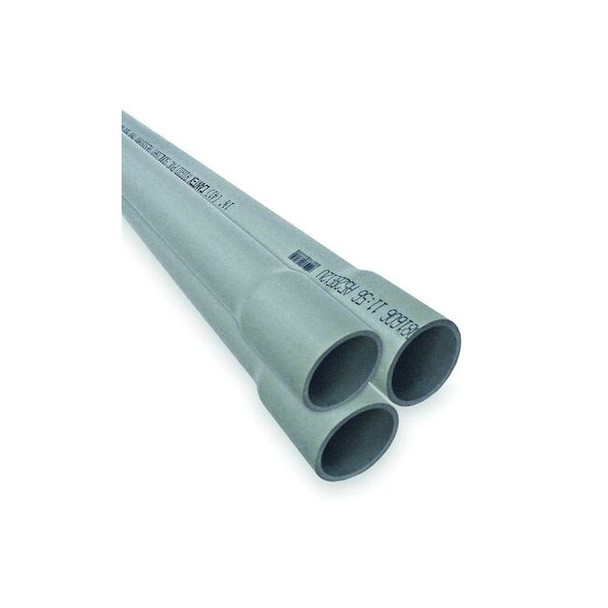 Cantex Non-Metallic Conduit, Schedule 40, 1 in Trade Size, 10 ft, PVC A52BA12