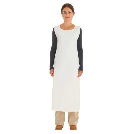 Ansell Apron, Vinyl, White, 44 in, Universal 56-016