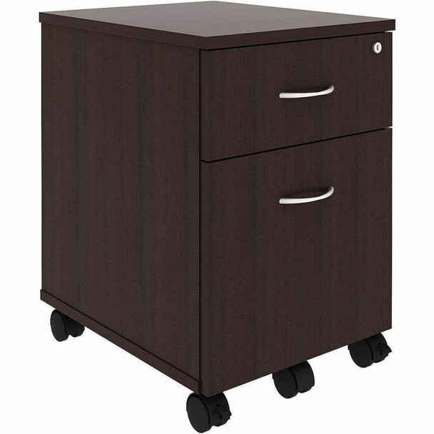Lorell File Cabinet - for File, Box - Mobility - Espresso - 1 Each