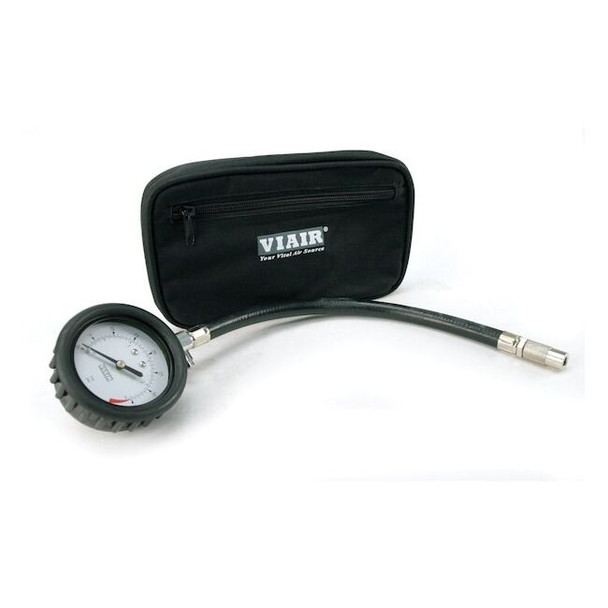 Viair 2.5" Tire Gauge w/Hose (0 to 35 PSI, with Storage Pouch) 90057
