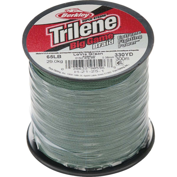 Berkley Trilene Big Game Braid 65 Lb. 328 Yd. Lo-Vis Green Fishing Line BGB65-22