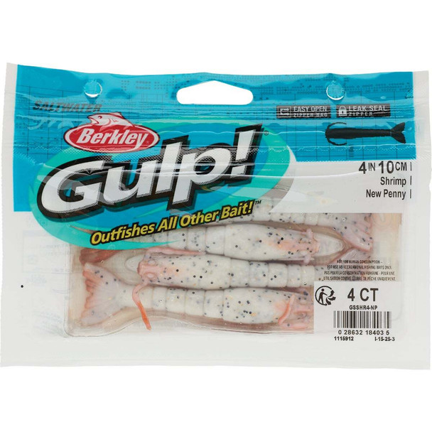 Berkley Gulp! New Penny Saltwater Shrimp Fishing Lure GSSHR4-NP