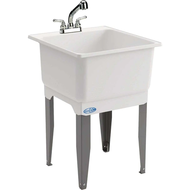 Mustee Utilatub 20 Gal. 23 In. W x 25 In. L Laundry Tub Combo Kit 14CFP