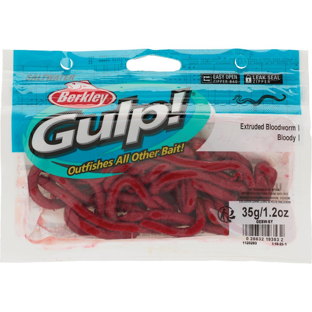 Berkley Gulp! Bloody Saltwater Extruded Bloodworm Fishing Lure GEBW-BY