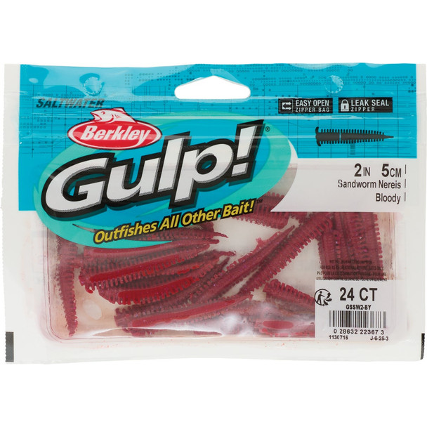 Berkley Gulp! Bloody Saltwater Sandworm Fishing Lure GSSW2-BY