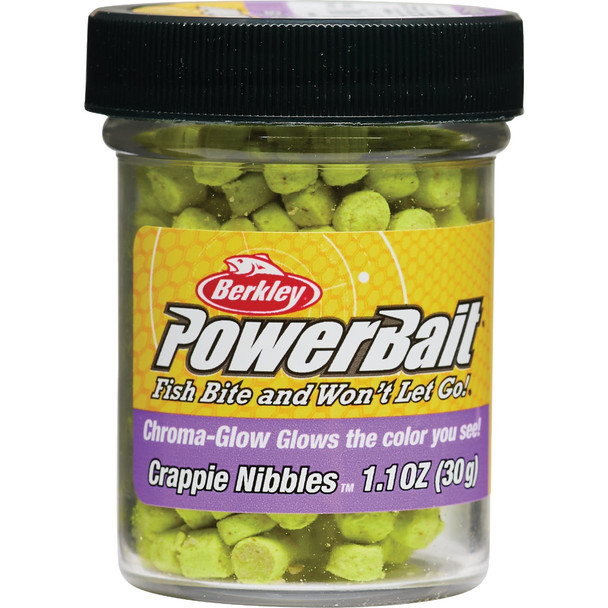 Berkley PowerBait Chroma-Glow Crappie Nibbles, Glow/Chartreuse CNGC