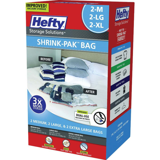 Hefty Shrink-Pak Vacuum Seal Variety Pack Storage Bag (6-Count) HFT-7052463-2