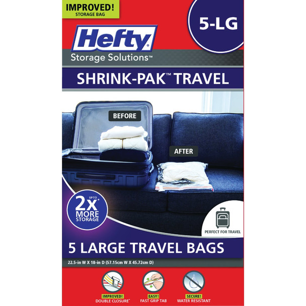 Hefty Shrink-Pak Large Travel Bag (5-Count) HFTPDQ-7045463-3
