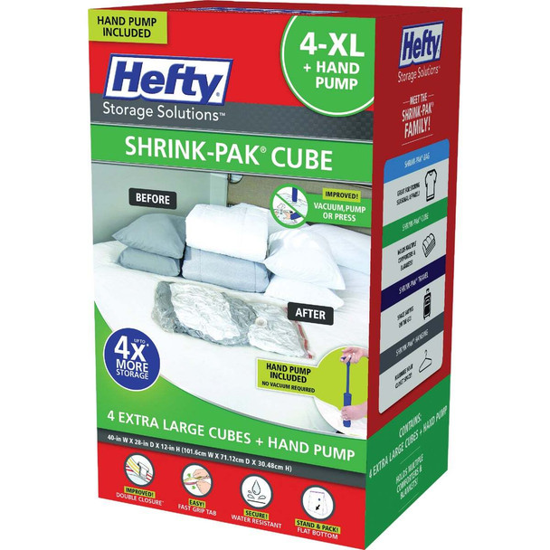 Hefty Shrink-Pak XL Vacuum Seal Storage Cube (4-Count) HFT-7053463-2