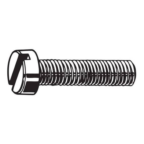 1/4"-20 x 3/8 in Slotted Pan Machine Screw, Plain 18-8 Stainless Steel, 50 PK