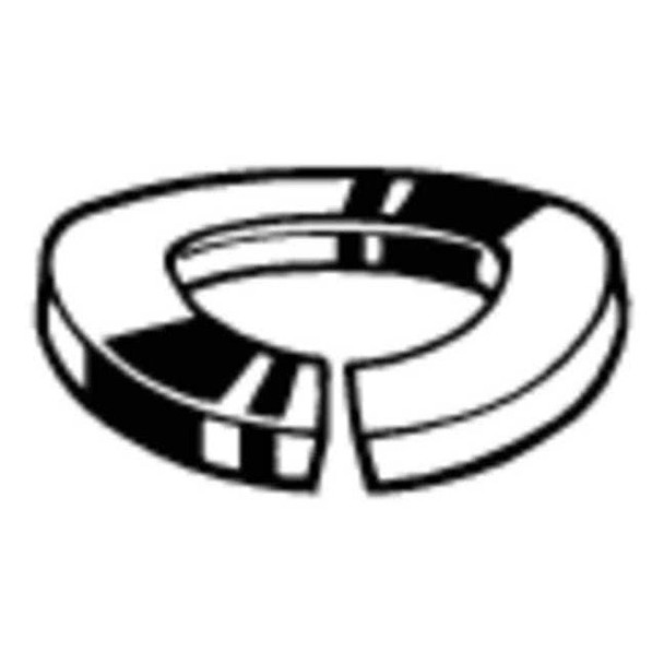 Split Lock Washer, For Screw Size M8 Spring Steel, Zinc Plated Finish, 100 PK