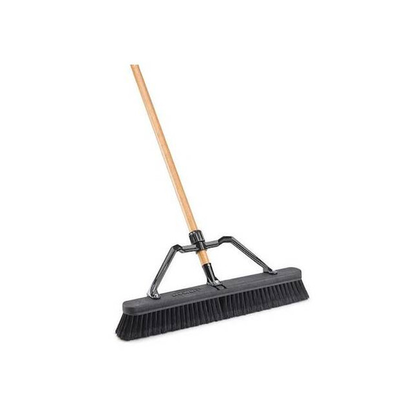 Libman Commercial 24 in Sweep Face Push Broom, Black 1294G Pack of 4