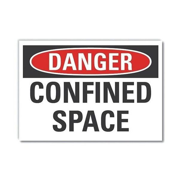 Lyle Refl Decal Danger Confined,5"x3-1/2", LCU4-0364-RD_5X3.5 LCU4-0364-RD_5X3.5