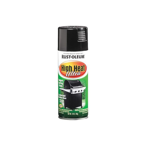 Rust-Oleum High Heat Spray, Black, 12 Oz 241169 Pack of 6
