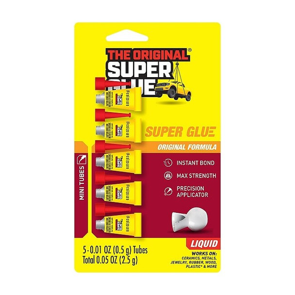 Super Glue Instant Adhesive, Super Glue Series, 0.05 fl oz, Tube 5 PK 11710551