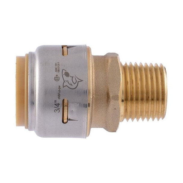 Sharkbite Adapter, Brass, Brass UR138A