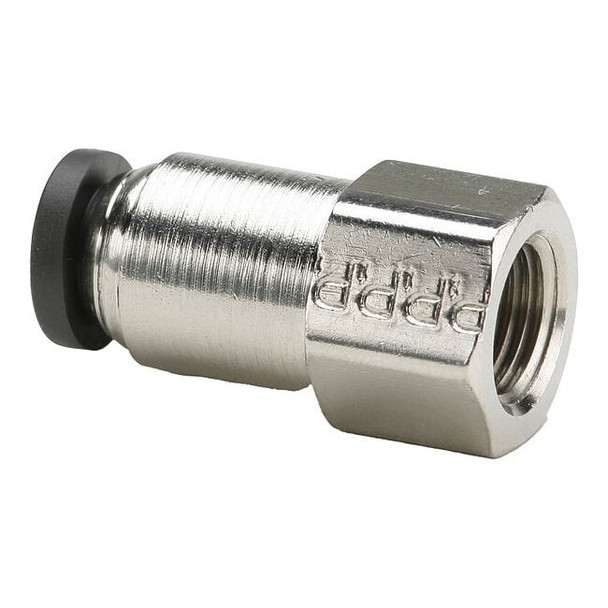 Parker Push-to-Connect Fitting, Brass, Silver 66PLP-2-2
