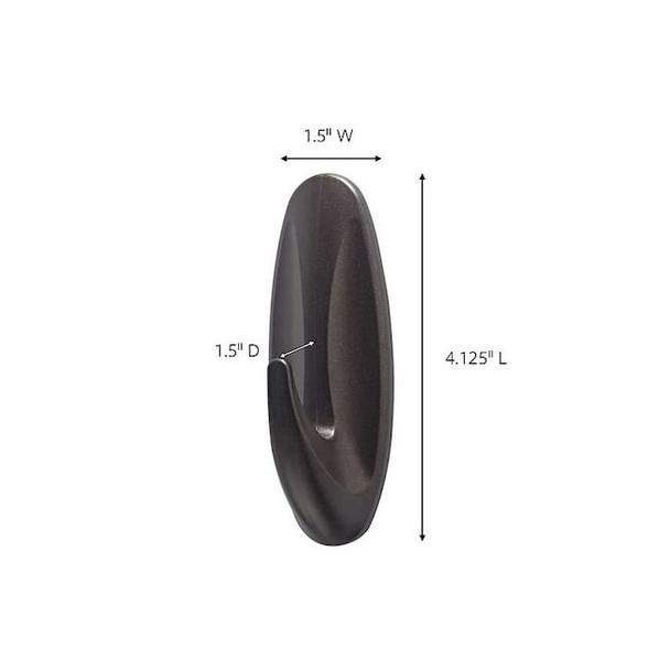 Command Hook, Bronze, Plastic, 1 1/2 in D 17083BZ-AWES Pack of 24