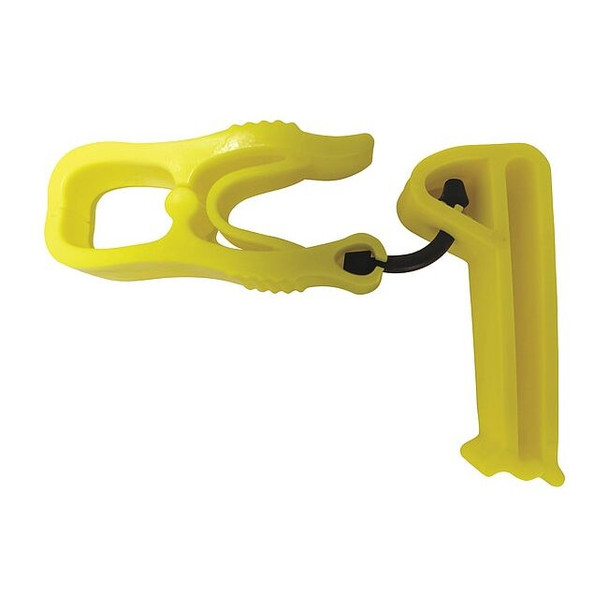 Condor GloveHolderClips,Plastic,Yellow,4-3/4inL 60NK51 Pack of 50