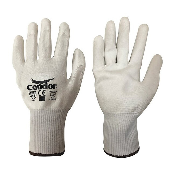 Cut-Resistant Coated Gloves, Cut Level A2 ,Dipped ,Polyurethane ,Smooth ,XL 1 PR