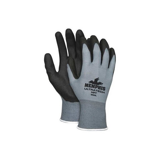Coated Gloves, PVC, Foam, 3/4 Dip, 4 Abrasion Level, Gray, XS 1 PR Pack of 6