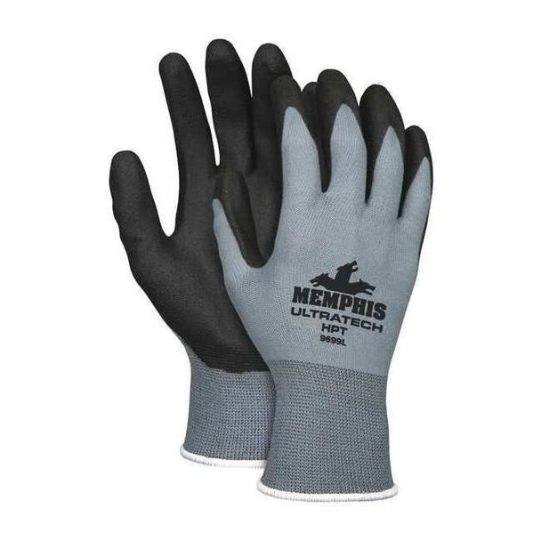 Mcr Safety HPT Coated Gloves, Palm Coverage, Gray, L, PR VP9699L Pack of 6