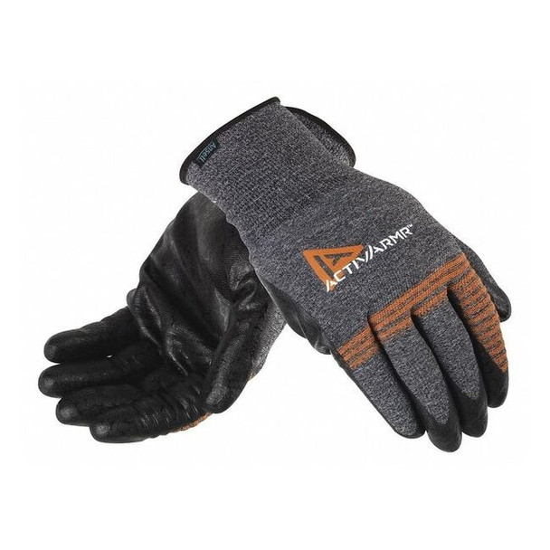 Coated Gloves, Foam Nitrile, Smooth, Palm, 3 Abrasion Level, Gray, 9 1 PR