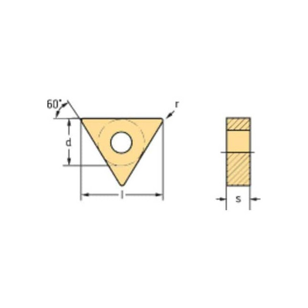 Triangle Turning Insert, Triangle, 3/8 in, TNMG, 1.2 mm, Carbide Pack of 10