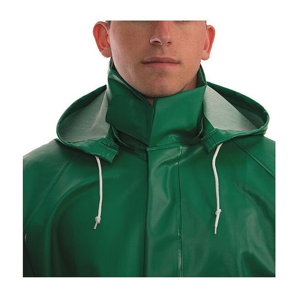 Tingley Safetyflex Rain Hood, Green, Snaps, Polyester/PVC H41108.LG