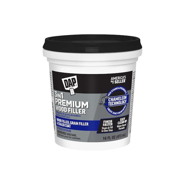 Dap Filler, Pail, White, Premium Wood Filler 7079800550 Pack of 4