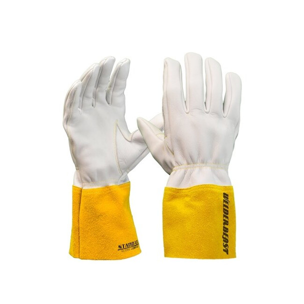 Welding Gloves, Cinched Wrist Cuff, English Thumb, Goatskin, XL, 1 PR Pack of 2