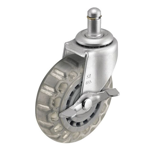3" X 13/16" Non-Marking Pvc Swivel Caster, Side Brake, Loads Up To 120 lb