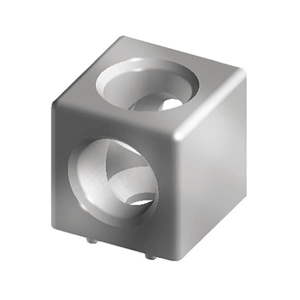 Fath SquaRdCrnrConnector,Alum,Gry,25.2mm,25mm 093WW251N06