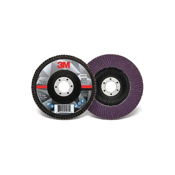 3m Flap Disc,5 in Dia, 7/8 in Arbor,40 Grit 60440351488 Pack of 10