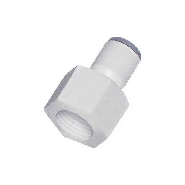 Parker Fractional Plastic Push-to-Connect Fitting, Polymer, White 6325 60 133WP2