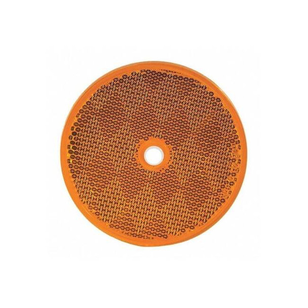 3.1875 Inch Amber Round DOT Bolt-On Reflectors Pack of 10