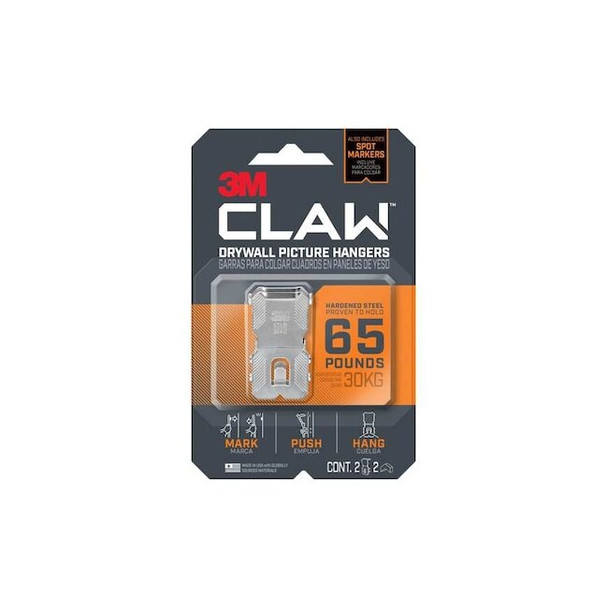 3m Picture Hanger,Silver,Steel,5/8 in D,2/Pack 3PH65M-2ES Pack of 4