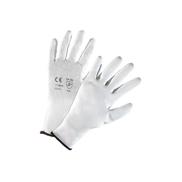 Coated Gloves, Cut Level A1 ,Dipped ,Polyurethane ,Smooth ,2XL 1 PR Pack of 12