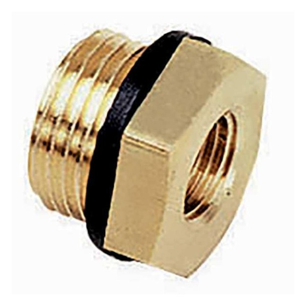 Reducing Adapter Brass Adapter Reducer, 1/4 in Female BSPP X 3/8 in Male BSPP