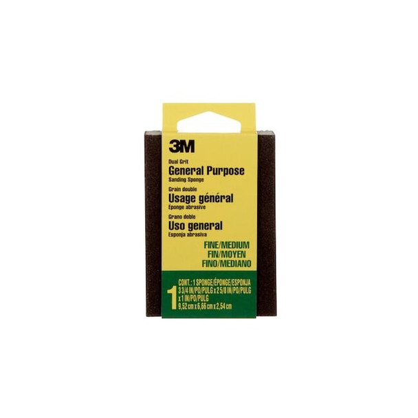 3m Sanding Sponge,Fine/Medium,3 3/4"L 908-ESF Pack of 24