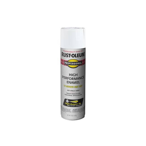 High Performance Enamel, White, Gloss, 15 Oz, Aerosol Can Pack of 6