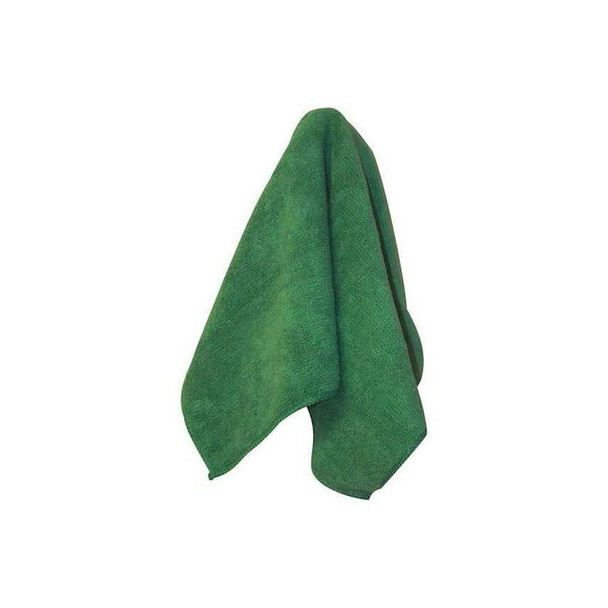 Microfiber Cloth General Purpose Cloth Wipe 16" x 16", Green Pack of 15
