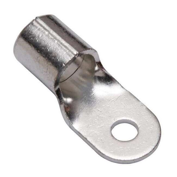 One-Hole Compression Lug, 1 AWG Max, 1/4 in Stud, Long Barrel, Copper, None