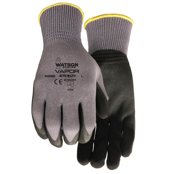 Watson Gloves PFT, Palm, 4 Abrasion Level, Grey/Black, XL 1 PR 336-X Pack of 12