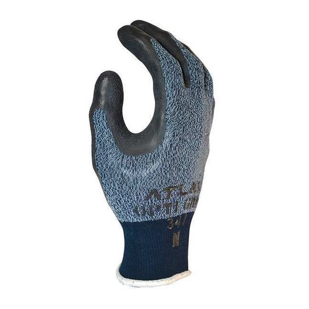 Coated Gloves, Latex, Rough, Palm, 2 Abrasion Level, Gray, L (8) 1 PR