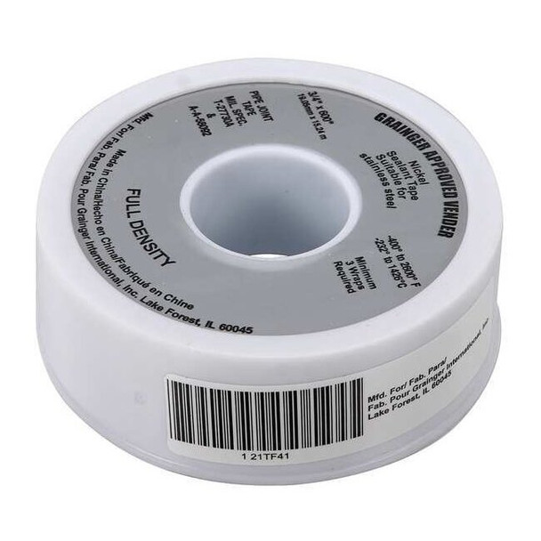 Manufacturer Varies Thread Sealant Tape,3/4" W,Gray 21TF41