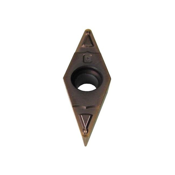 Diamond Turning Insert, Diamond, 3/8 in, VCMT, 1/64 in, Carbide Pack of 10