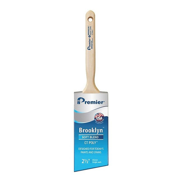 2-1/2" Angle Sash Soft, Polyester Bristle, Paint Brush, Hardwood Handle